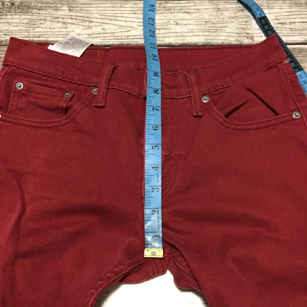 Levi’s 511 Slim Jeans Men’s 29x32 Red Denim Stretch Casual - Picture 4 of 10